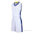 Vantagem em branco e elegante uniforme de basquete simples